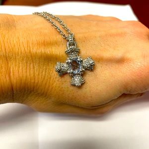Judith Ripka Silver Cross Necklace